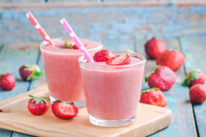 Recette de milk shake  la fraise